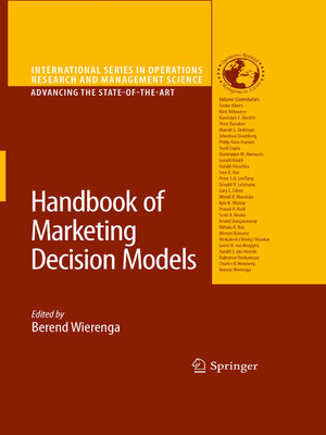 cover image of Handbook of Marketing Decision Models